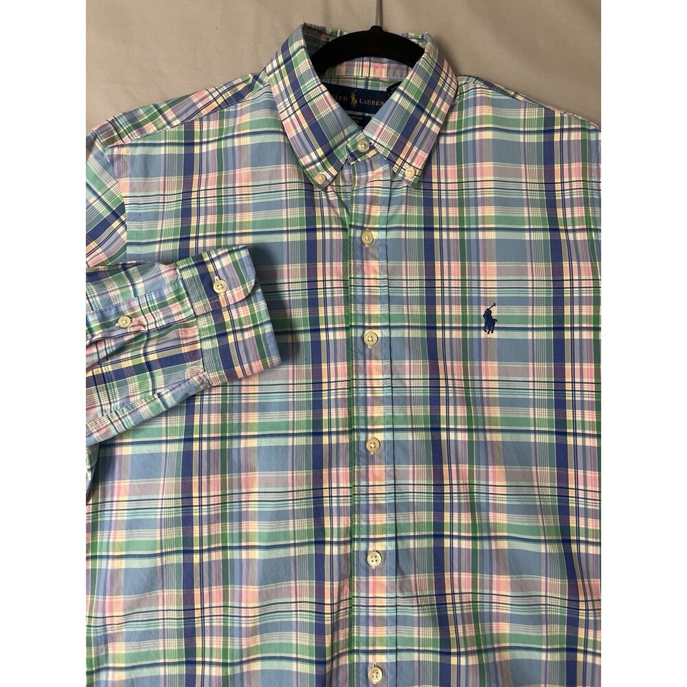 Polo Ralph Lauren men’s shirt size M classic-fit plaid stretch cotton